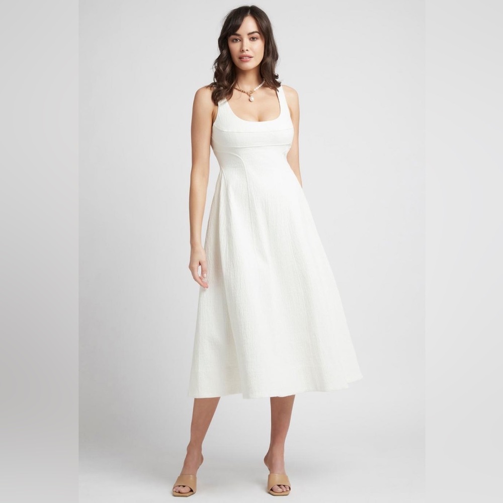SHEIKE Blissful Ivory White Textured Midi Dress NWT RRP$250 - Picture 3 of 13